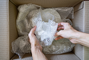 Packing with bubble wrap
