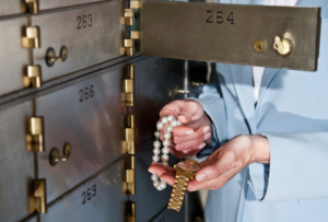 Keep valuables in a bank box not a storage unit